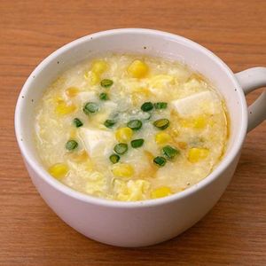 豆腐とコーンのかき玉スープ