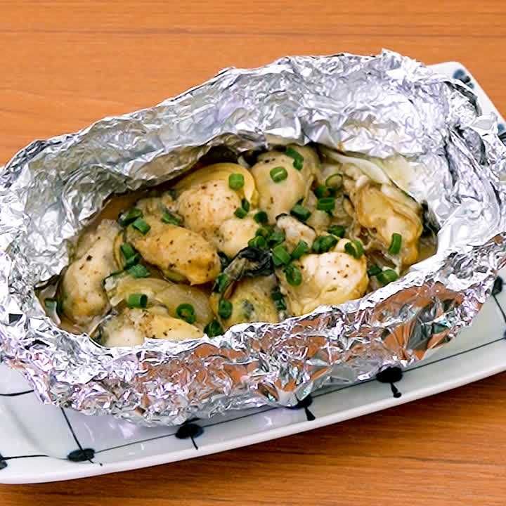 牡蠣のホイルバター蒸し