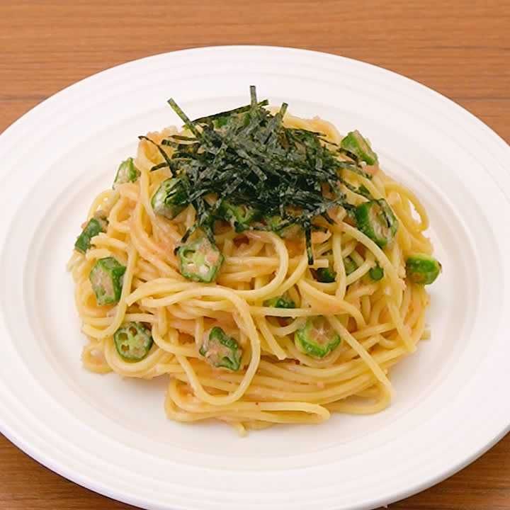 オクラの明太パスタ