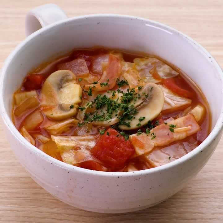 マッシュルームのミネストローネ
