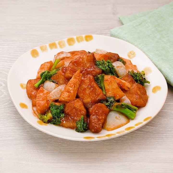 菜の花とたけのこの酢豚