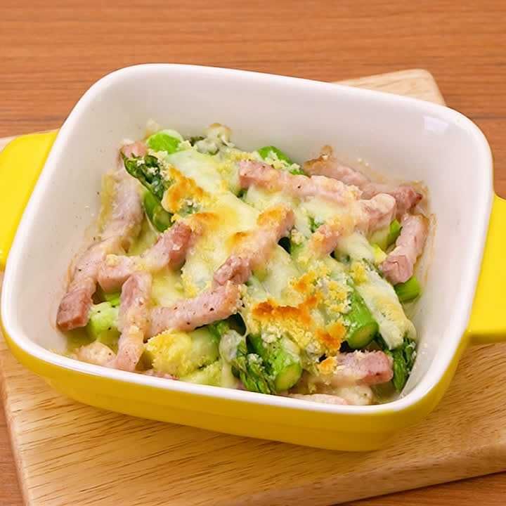 アスパラベーコンのチーズ焼き