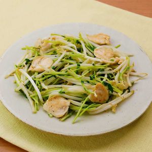 「ささみと豆苗のマヨ炒め」のレシピ動画