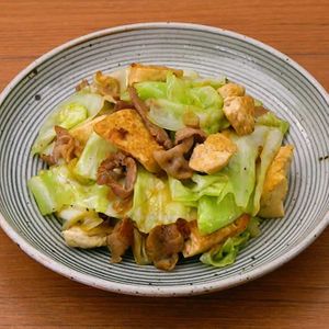 「キャベツと豆腐のチャンプルー」のレシピ動画