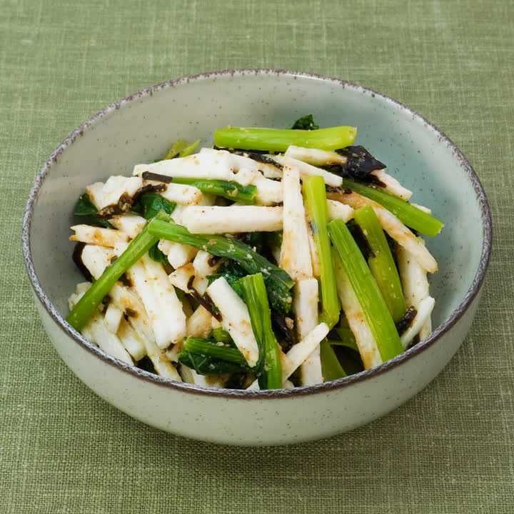 小松菜と長芋のごま昆布あえ