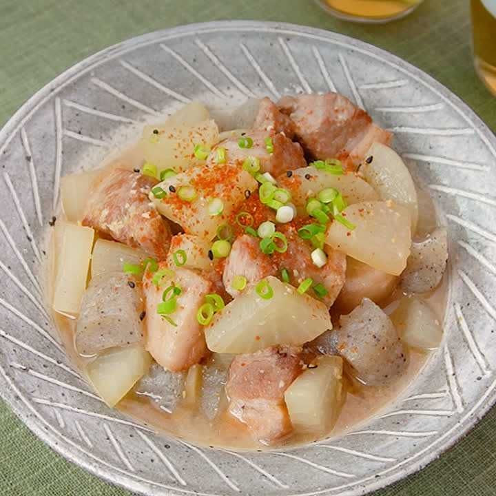 豚バラ肉のどて焼き風