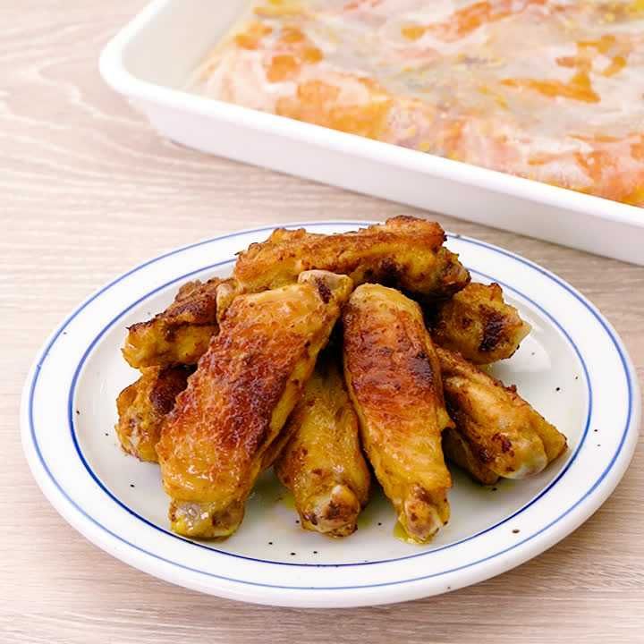 下味冷凍 手羽中のカレーマヨ焼き