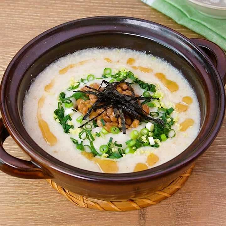 納豆入りオートミール雑炊