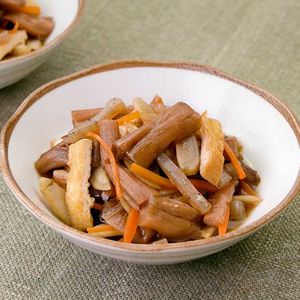 「いもがらの炒め煮」のレシピ動画