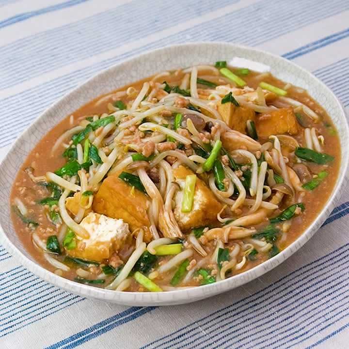 厚揚げのニラそぼろあんかけ