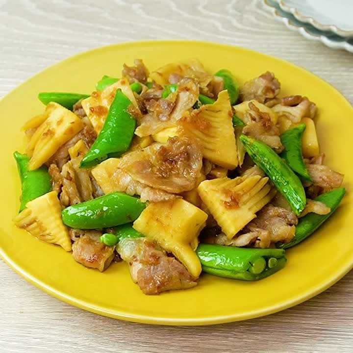 豚バラとたけのこのおかか炒め