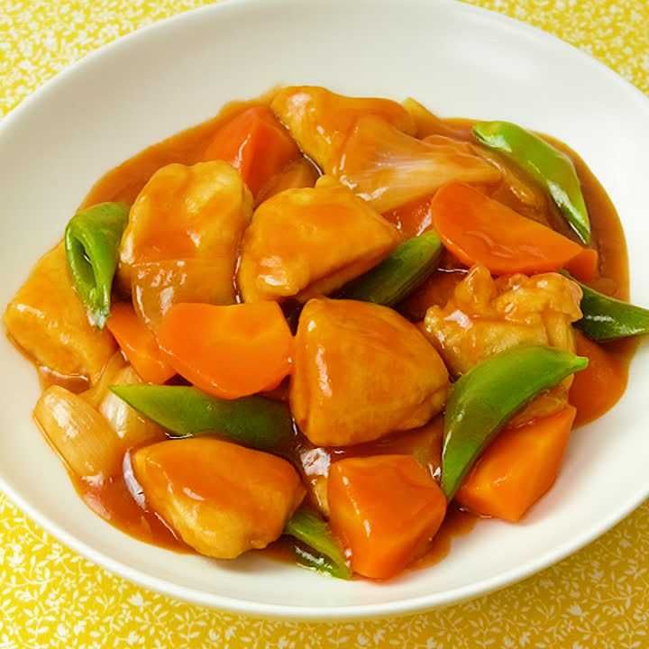 スナップエンドウの酢鶏