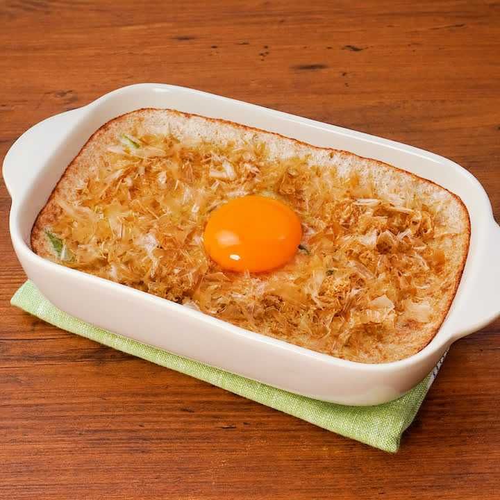 スナップエンドウのとろろ焼き