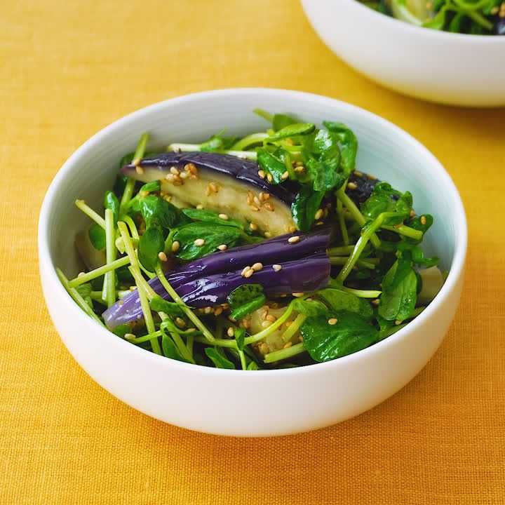 なすと豆苗のナムル