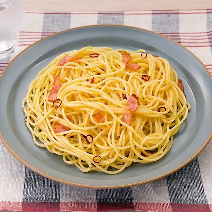 包丁使わずに簡単1人前！ お手軽ペペロンチーノのレシピ動画・作り方