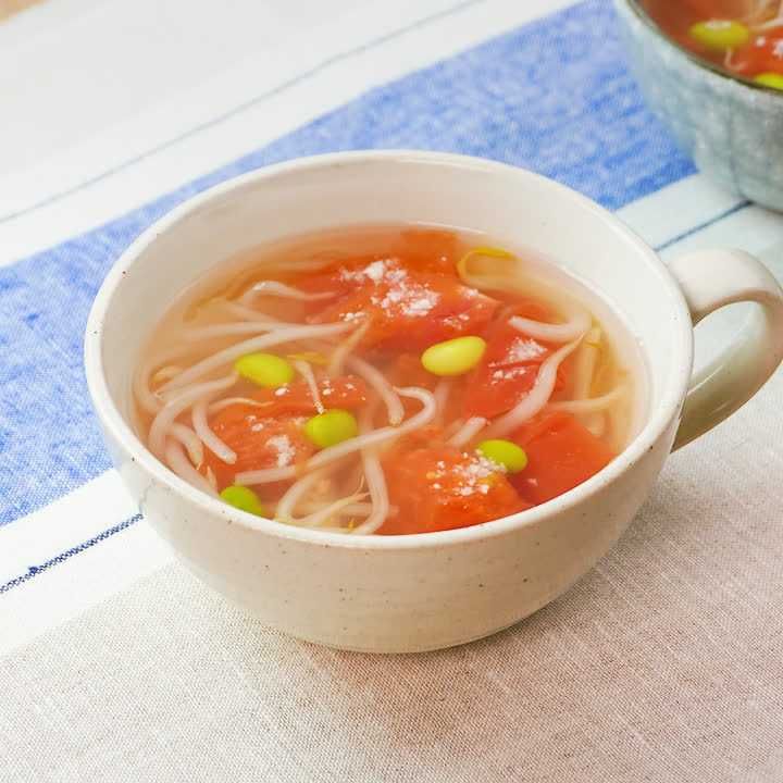 トマトと枝豆の塩麹スープ