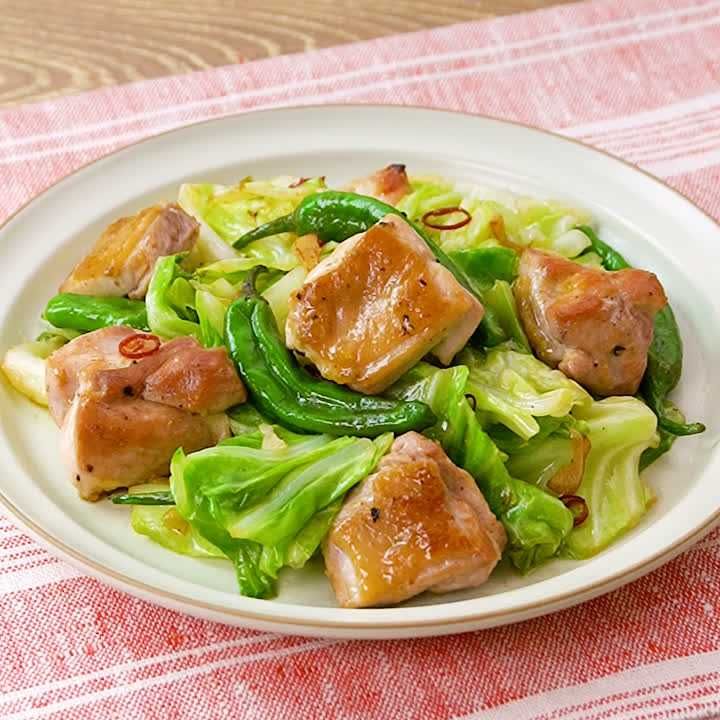 鶏肉とししとうのペペロン炒め