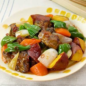 レバーと野菜の甘酢炒め