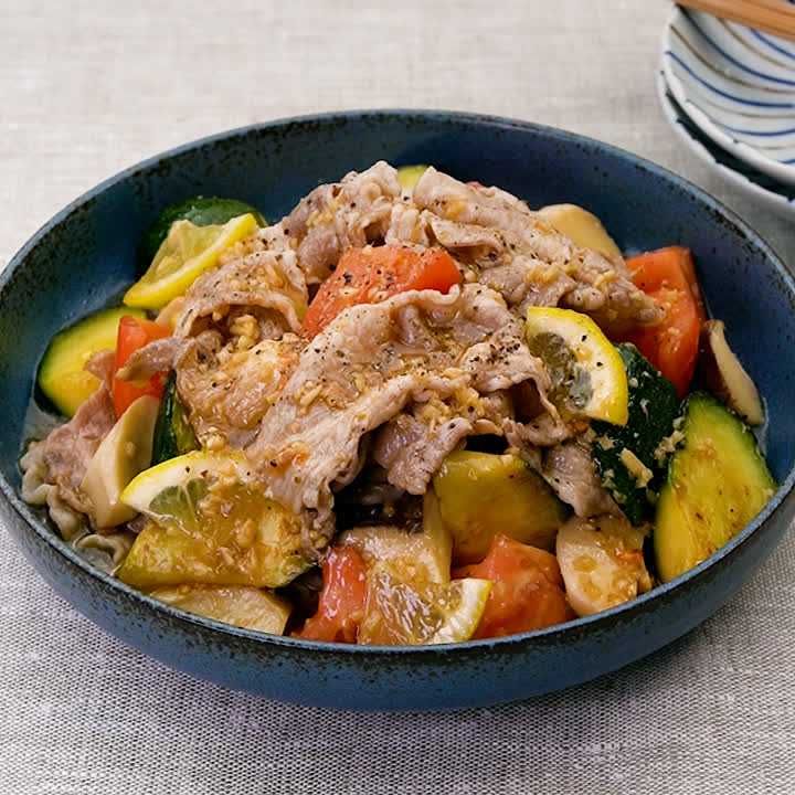 夏野菜の焼きしゃぶマリネ