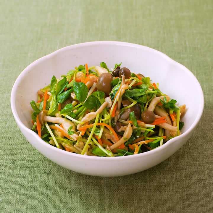 豆苗のきのこサラダ