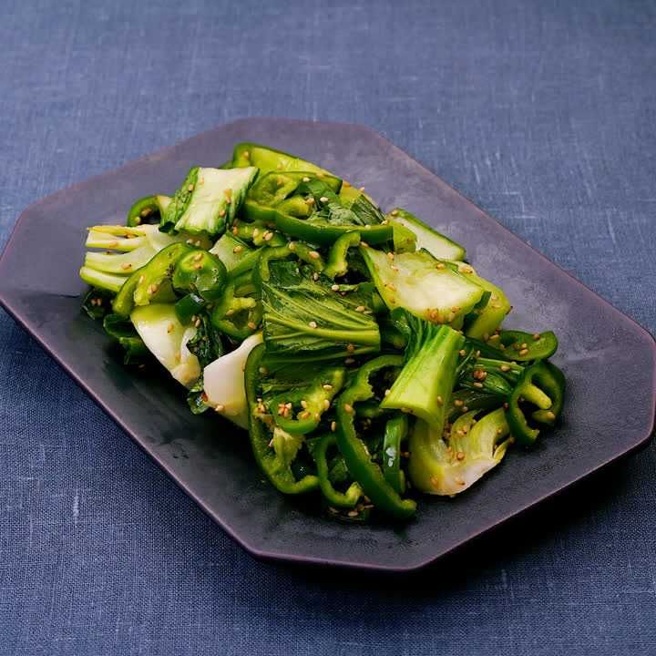 ピーマンとチンゲン菜のピリ辛ナムル