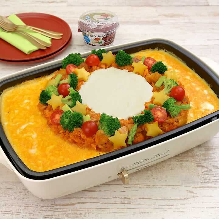 クリームチーズソースのオムライス