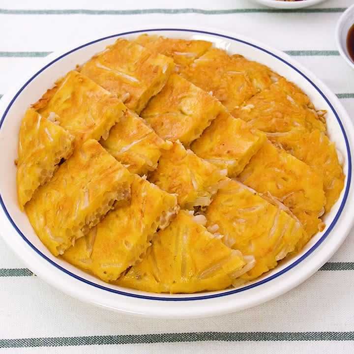 もやしとチーズのチヂミ