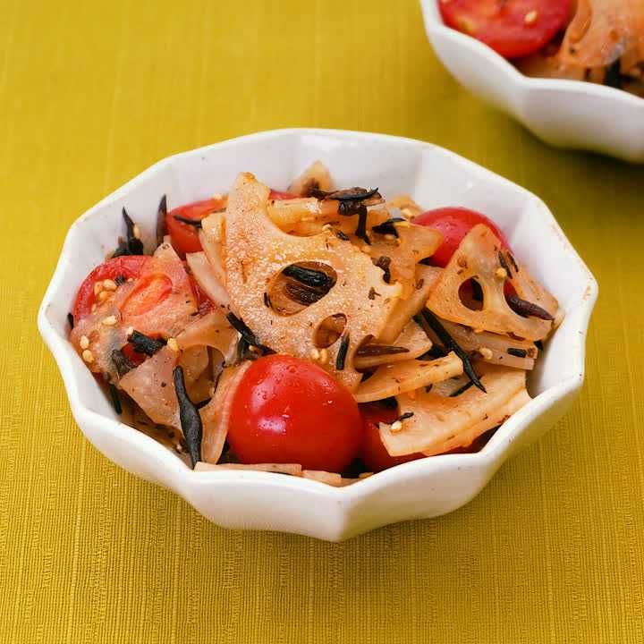 れんこんとミニトマトのコチュジャンあえ