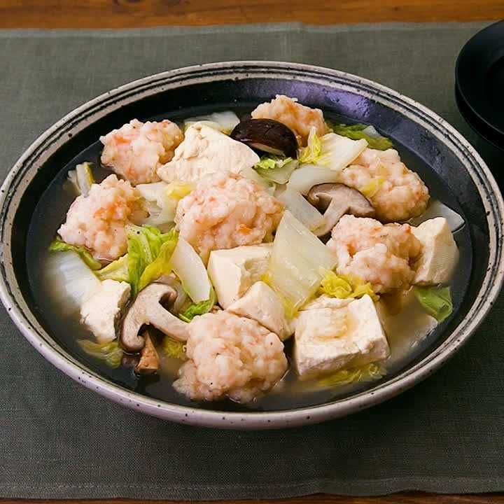 えび団子とくずし豆腐の生姜スープ煮