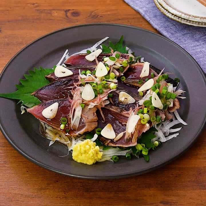 かつおのたたきに合わせるたれと薬味