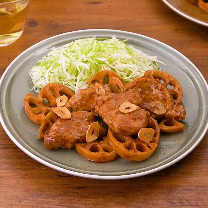 豚ヒレ肉とれんこんのトンテキ