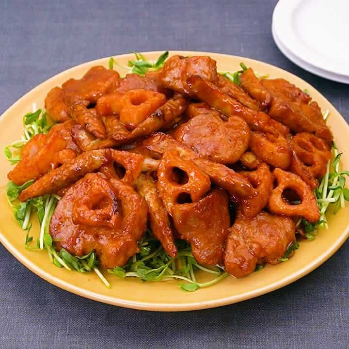 豚ヒレと根菜のヤンニョムポーク