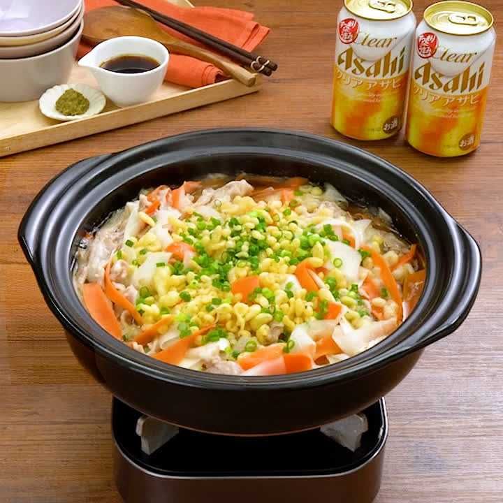 ひらひら大根の豚たぬき鍋