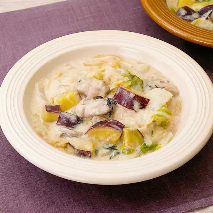 白菜と牡蠣の和風ミルク煮