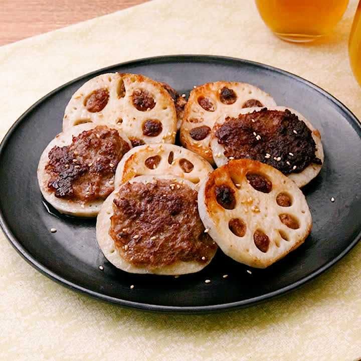 れんこんの肉詰め