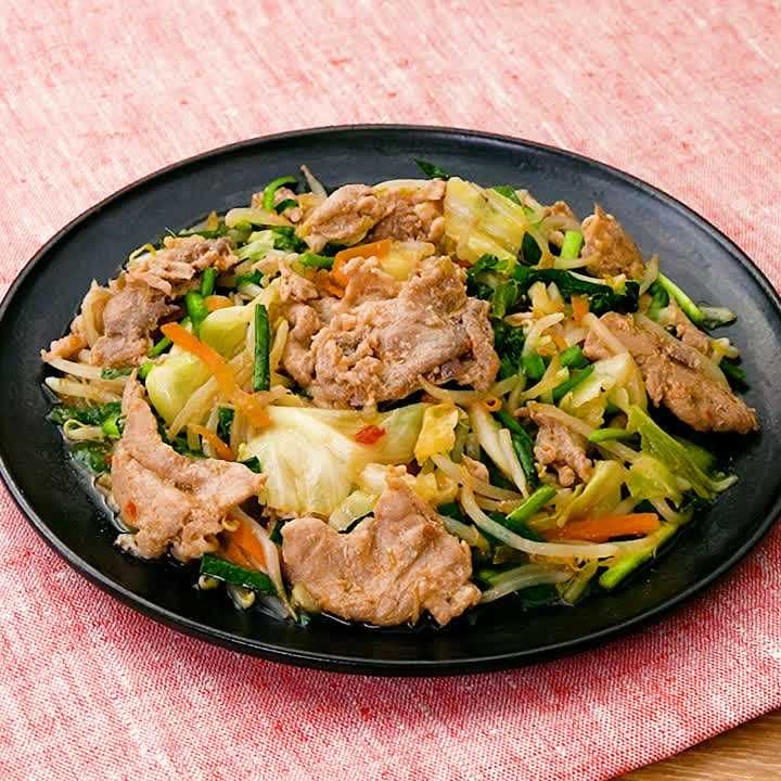 豚こまと野菜のスタミナ蒸し