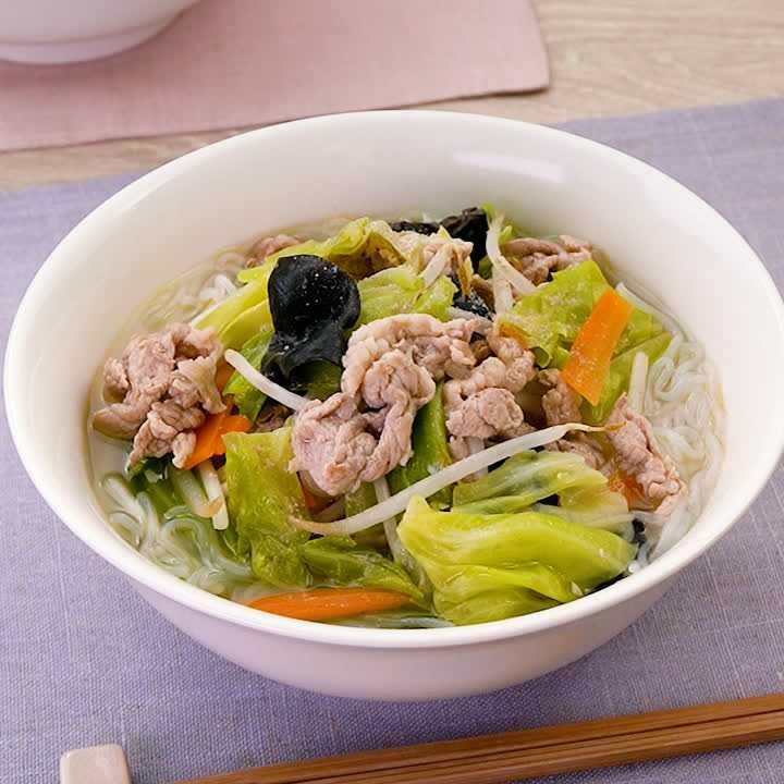 豚こまと春キャベツのタンメン風