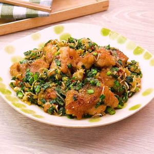 鶏肉のニラまみれ