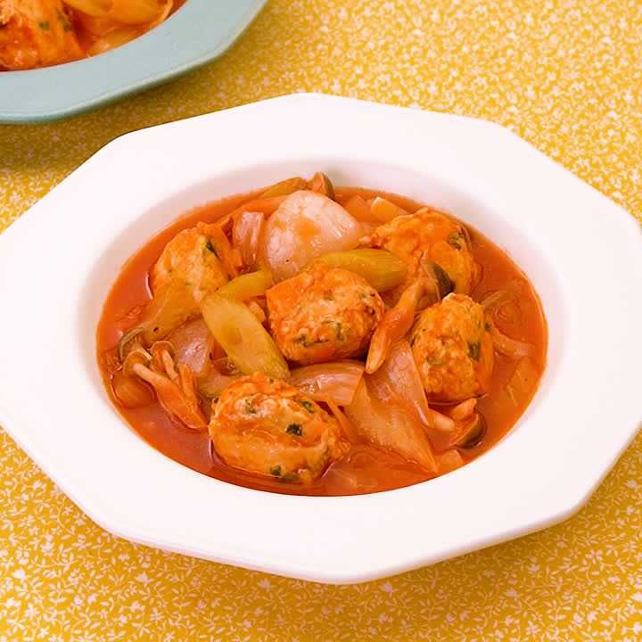 セロリ団子のトマト煮