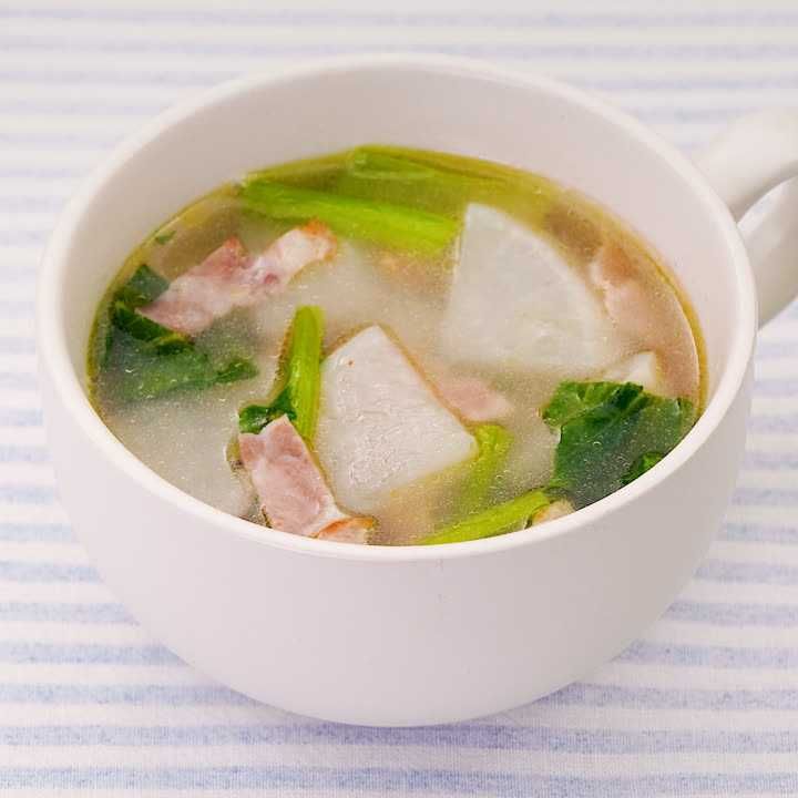 かぶとベーコンのスープ