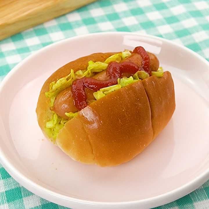 カレー風味のキャベツホットドック