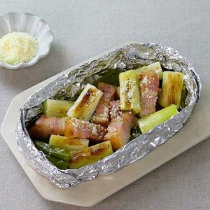 ゴロゴロねぎとベーコンのホイル焼き