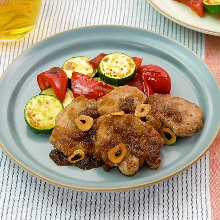 豚ヒレ肉のオニオンガーリックソース