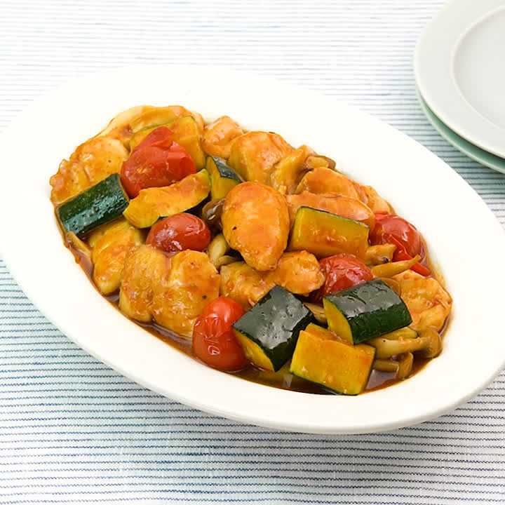ささみとズッキーニのヤンニョム炒め