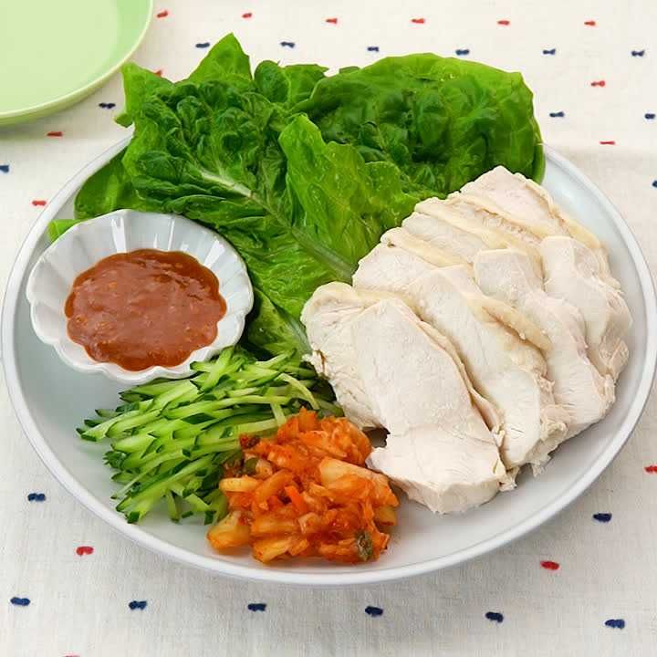 しっとりやわらかい！ 鶏むね肉でポッサム風のレシピ動画・作り方 | デ