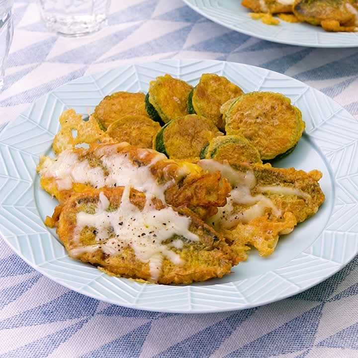 アジとズッキーニのカレーチーズピカタ