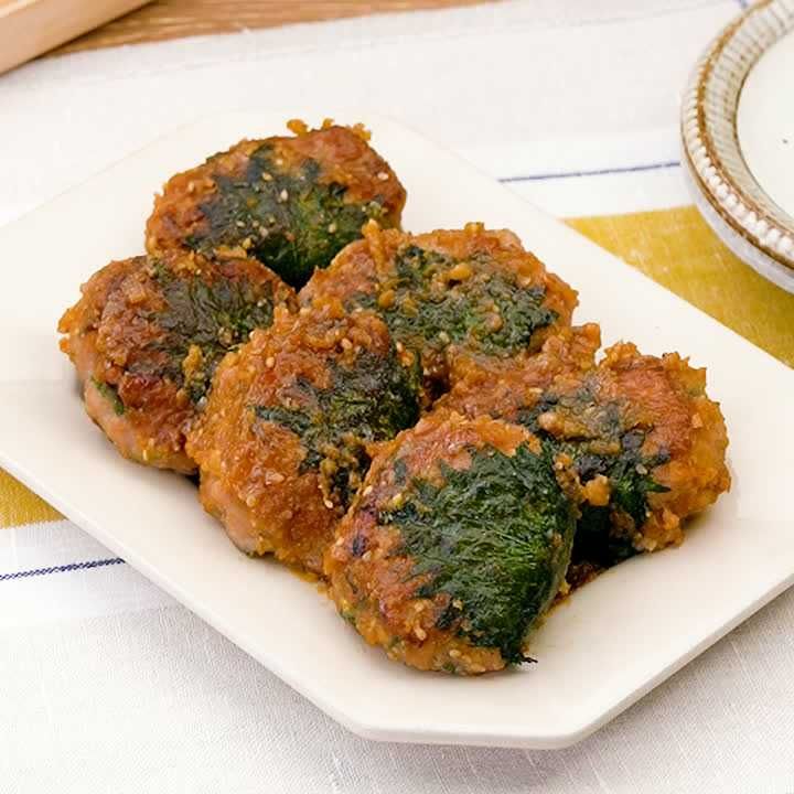 納豆と大葉のごま味噌つくね