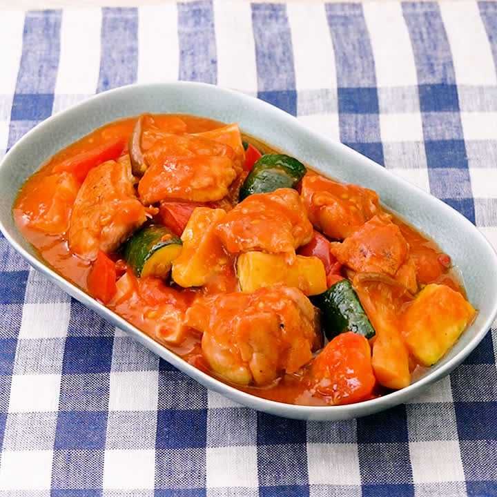 鶏もものトマトチリソース炒め