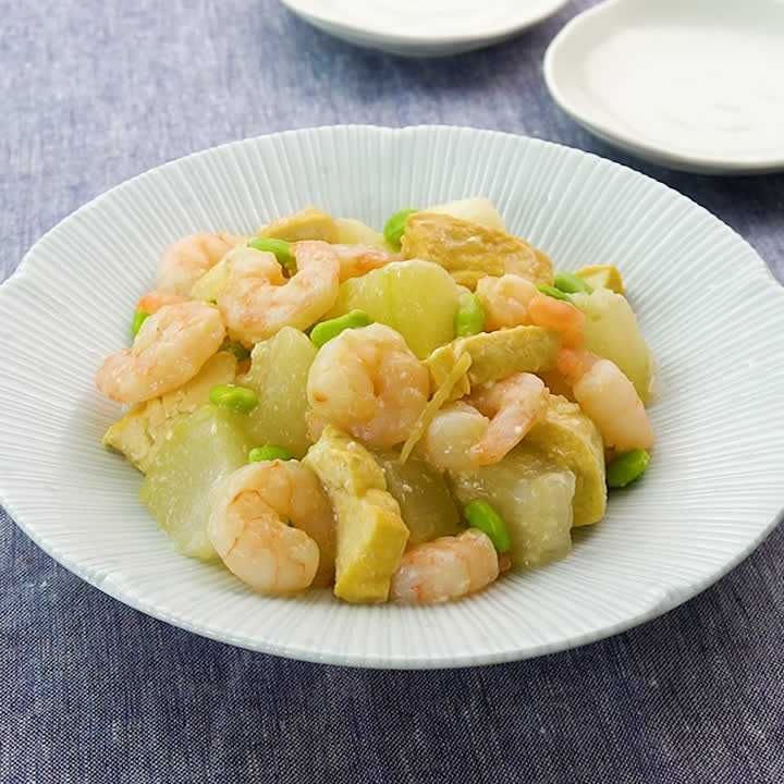 冬瓜と海老の塩麹煮