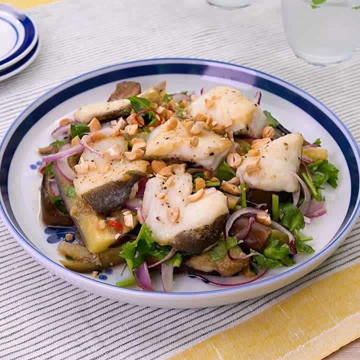 なすとタラのエスニックサラダ